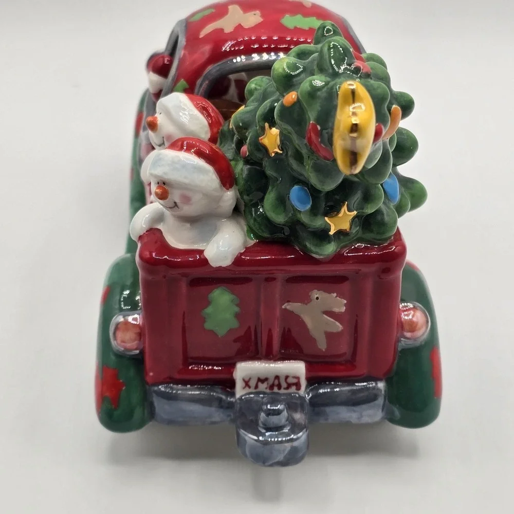 DORR EDDY‎ Santa Claus in Truck w Snowmen Snowman Family Christmas Decor Vtg